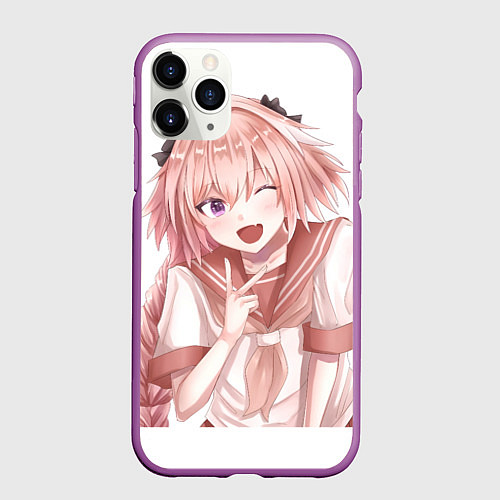 Чехол iPhone 11 Pro матовый Астольфо - Судьба: Апокриф - big pictures / 3D-Фиолетовый – фото 1