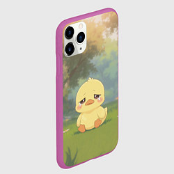 Чехол iPhone 11 Pro матовый Маленький утенок на поляне, цвет: 3D-фиолетовый — фото 2