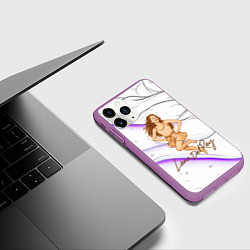 Чехол iPhone 11 Pro матовый Lana Del Rey радостно прыгает, цвет: 3D-фиолетовый — фото 2