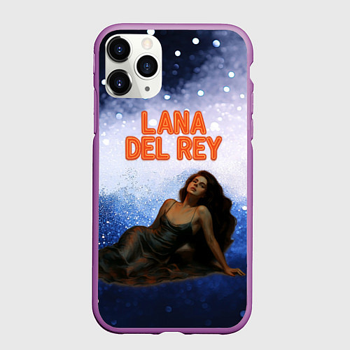 Чехол iPhone 11 Pro матовый Lana Del Rey лежит / 3D-Фиолетовый – фото 1