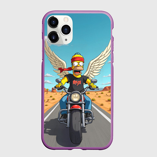 Чехол iPhone 11 Pro матовый Летящий в даль Гомер - Ария / 3D-Фиолетовый – фото 1
