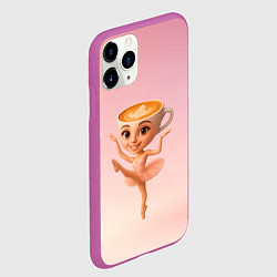 Чехол iPhone 11 Pro матовый Балерина капучино ии мем, цвет: 3D-фиолетовый — фото 2