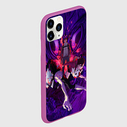 Чехол iPhone 11 Pro матовый Дандадан - Злой глаз, цвет: 3D-фиолетовый — фото 2
