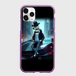 Чехол iPhone 11 Pro матовый Бендер счастливый владелец Ламборджини