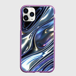 Чехол iPhone 11 Pro матовый Серебро жидкий металл