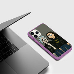 Чехол iPhone 11 Pro матовый КиШ - Рик и Морти, цвет: 3D-фиолетовый — фото 2