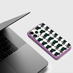 Чехол iPhone 11 Pro матовый Motorbike dark green, цвет: 3D-фиолетовый — фото 2