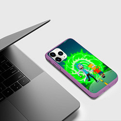 Чехол iPhone 11 Pro матовый Рик и Барт Симпсон, цвет: 3D-фиолетовый — фото 2