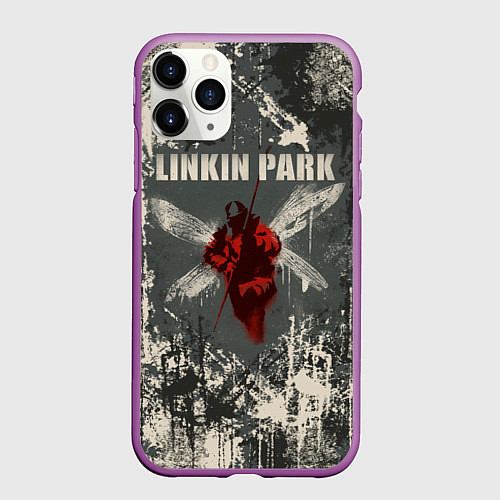Чехол iPhone 11 Pro матовый Linkin Park - Hybrid Theory / 3D-Фиолетовый – фото 1