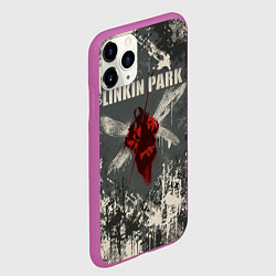 Чехол iPhone 11 Pro матовый Linkin Park - Hybrid Theory, цвет: 3D-фиолетовый — фото 2