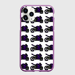 Чехол iPhone 11 Pro матовый The motorcycle is dark purple