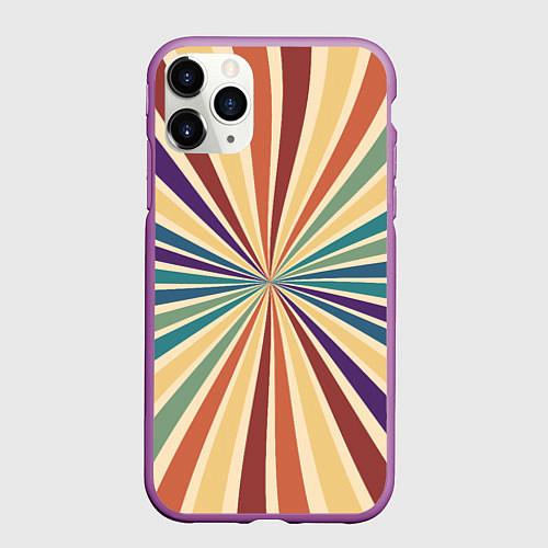 Чехол iPhone 11 Pro матовый Ретро спираль / 3D-Фиолетовый – фото 1