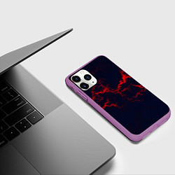 Чехол iPhone 11 Pro матовый Lightning red glow, цвет: 3D-фиолетовый — фото 2