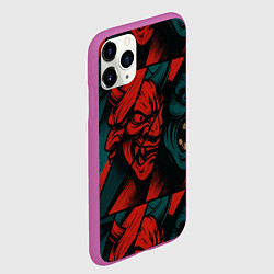 Чехол iPhone 11 Pro матовый Демоны Oni - нейроарт, цвет: 3D-фиолетовый — фото 2