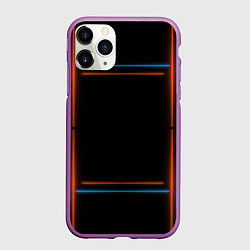 Чехол iPhone 11 Pro матовый Neon black red blue