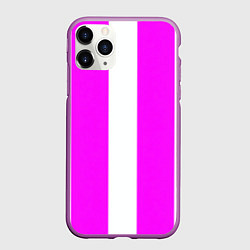 Чехол iPhone 11 Pro матовый Color white pink line