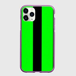 Чехол iPhone 11 Pro матовый Color green black line