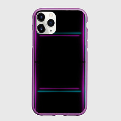 Чехол iPhone 11 Pro матовый Neon pink light blue