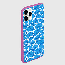Чехол iPhone 11 Pro матовый Волновая рябь на поверхности воды паттерн, цвет: 3D-фиолетовый — фото 2