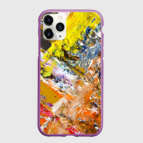 Чехол iPhone 11 Pro матовый Живая Абстракция: Поток Цветов и Форм в Постоянном / 3D-Фиолетовый – фото 1