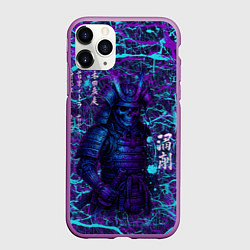 Чехол iPhone 11 Pro матовый Призрак самурая - неновый арт