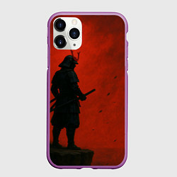 Чехол iPhone 11 Pro матовый Ghost of Tsushima - алый