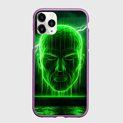 Чехол iPhone 11 Pro матовый Неоновая голова