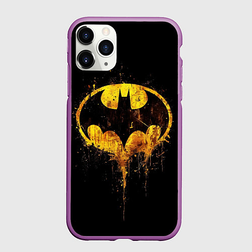 Чехол iPhone 11 Pro матовый Бэтмен летучая мышь / 3D-Фиолетовый – фото 1