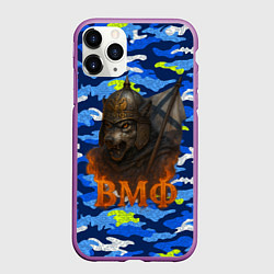 Чехол iPhone 11 Pro матовый ВМФ злой медведь в шлеме
