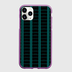 Чехол iPhone 11 Pro матовый Color blue dark stripe