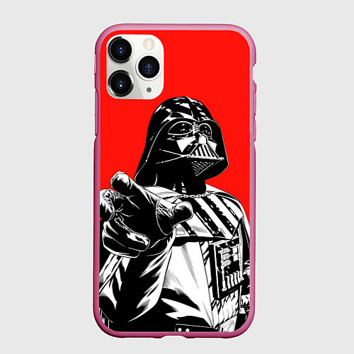 Чехол iPhone 11 Pro матовый Star wars - Darth Wader / 3D-Малиновый – фото 1