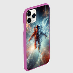 Чехол iPhone 11 Pro матовый Космонавт в космической туманности, цвет: 3D-фиолетовый — фото 2