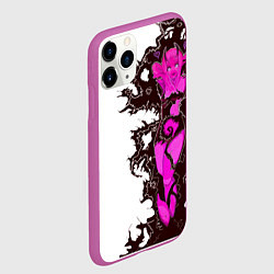 Чехол iPhone 11 Pro матовый Your demon neon sexy anime girl cyberpunk tattoo, цвет: 3D-фиолетовый — фото 2