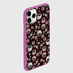 Чехол iPhone 11 Pro матовый Глаза монстры, цвет: 3D-фиолетовый — фото 2