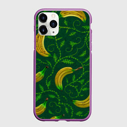 Чехол iPhone 11 Pro матовый Банановый орнамент паттерн