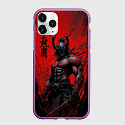 Чехол iPhone 11 Pro матовый Они воин самурай