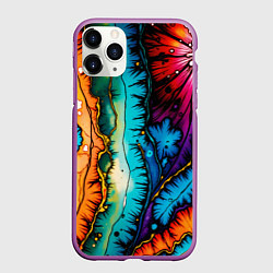 Чехол iPhone 11 Pro матовый Разноцветный узор