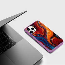 Чехол iPhone 11 Pro матовый Пламя и синева, цвет: 3D-фиолетовый — фото 2