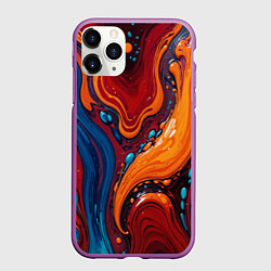 Чехол iPhone 11 Pro матовый Пламя и синева