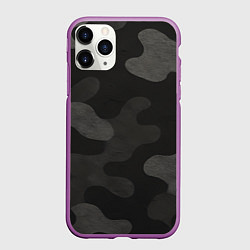 Чехол iPhone 11 Pro матовый Черно-серый камуфляж