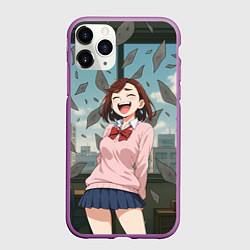 Чехол iPhone 11 Pro матовый Сиратори Айра смеется - Дандадан