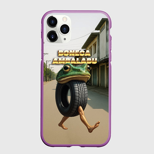 Чехол iPhone 11 Pro матовый Boneca Ambalabu мем / 3D-Фиолетовый – фото 1
