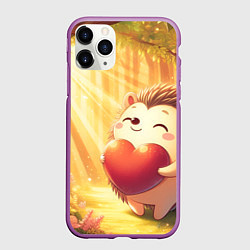 Чехол iPhone 11 Pro матовый Солнечный ёж в лесу
