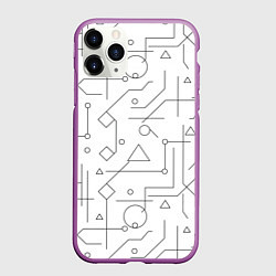 Чехол iPhone 11 Pro матовый Техно-Геометрия на белое