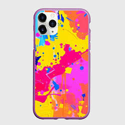 Чехол iPhone 11 Pro матовый Яркие пятна акриловой краски на стене