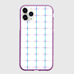 Чехол iPhone 11 Pro матовый Color white blue stripes