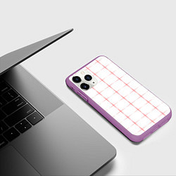 Чехол iPhone 11 Pro матовый Color white red crosses, цвет: 3D-фиолетовый — фото 2