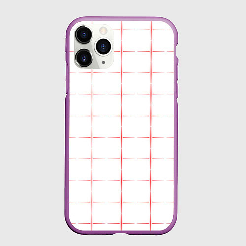 Чехол iPhone 11 Pro матовый Color white red crosses / 3D-Фиолетовый – фото 1