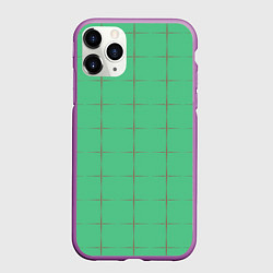 Чехол iPhone 11 Pro матовый Color green stripes, цвет: 3D-фиолетовый