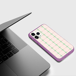 Чехол iPhone 11 Pro матовый Color white stripes, цвет: 3D-фиолетовый — фото 2